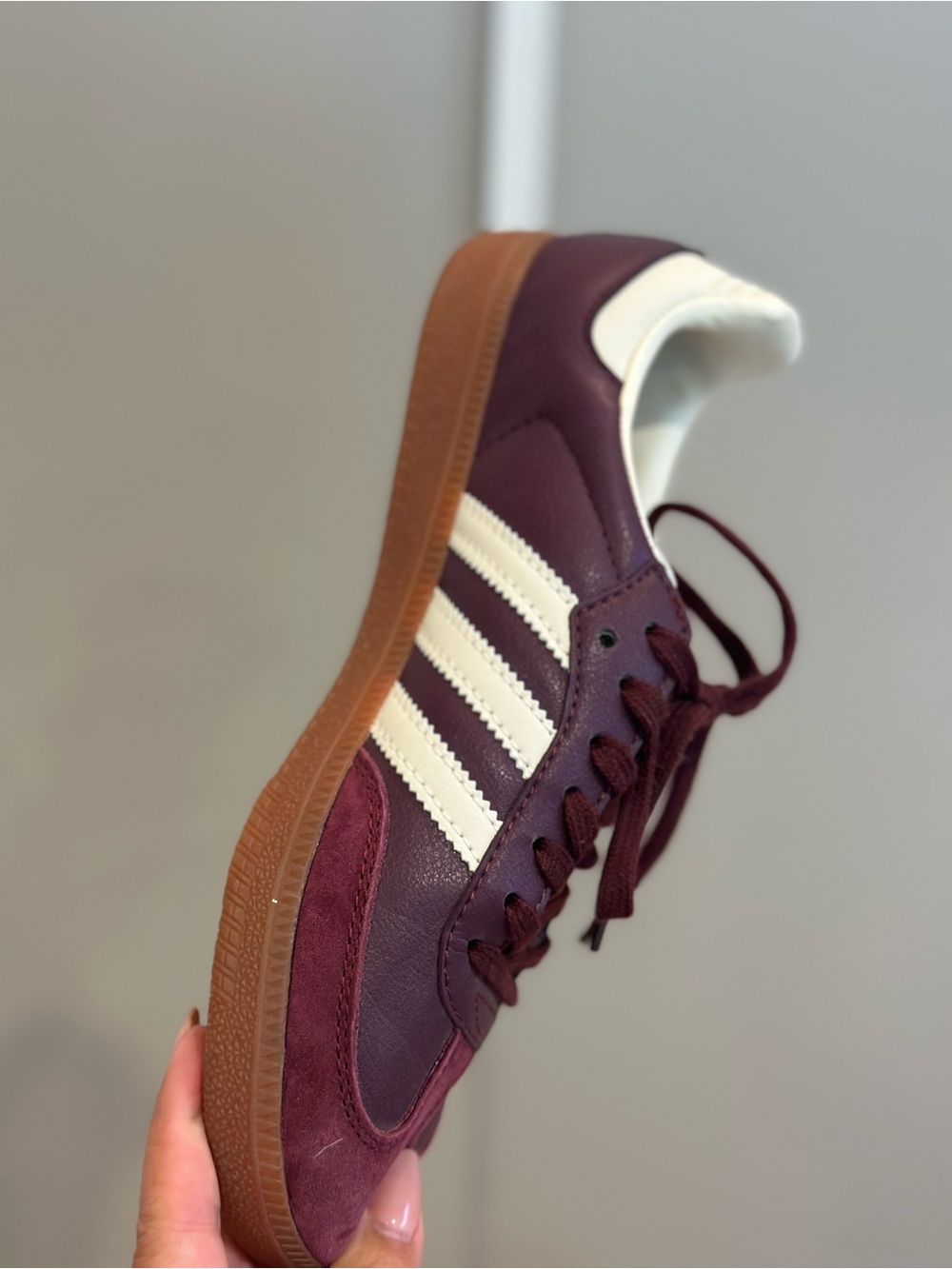 adidas Women's Maroon and White Classic Samba Sneakers - Picture 8 of 12